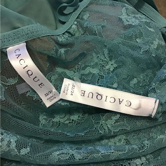 Cacique All-Over Sheer Lace Babydoll 2-Piece Nightie Negligee New Size 22-24 - Picture 4 of 5